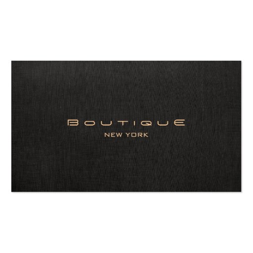 Chic Boutique Faux Black Linen Professional Business Card Templates (front side)