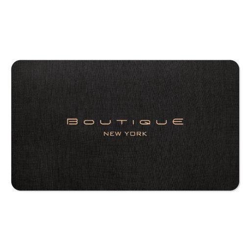 Chic Boutique Faux Black Linen Professional Unique Business Card Templates