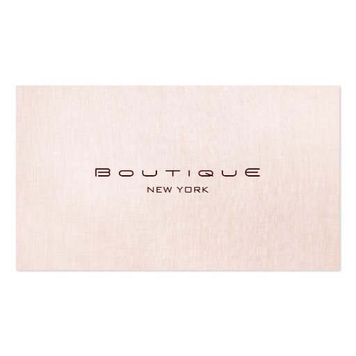 Chic Boutique Faux Light Pink Linen Business Card (front side)