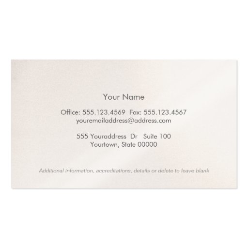 Chic Boutique Faux Off White Pearl Shimmer Business Card (back side)