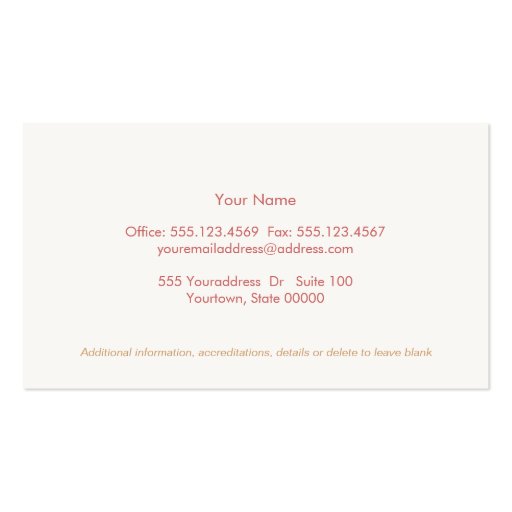 Chic Boutique Faux Velvet Salmon Color Modern Business Card Template (back side)