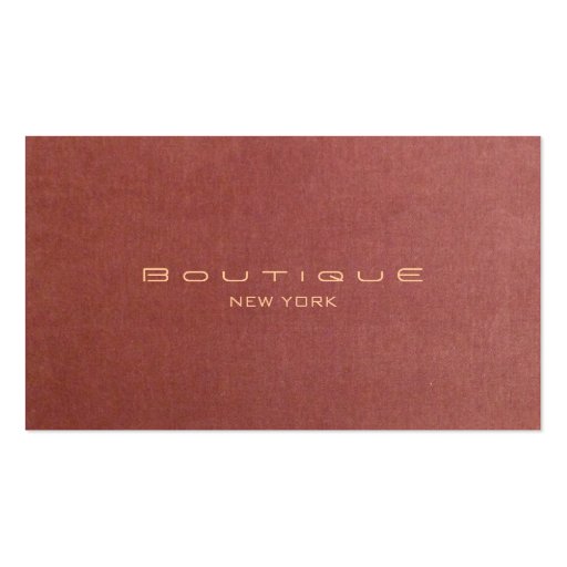 Chic Boutique Faux Velvet Salmon Color Modern Business Card Template (front side)