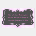 Chic Boutique Pink, Charcoal Gray Rectangular Stic Rectangular Stickers
