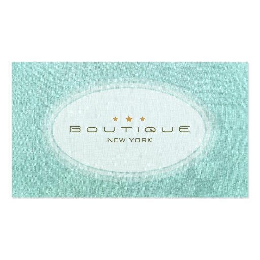Chic Boutique Simple Turquoise Blue Linen Look Business Card Templates