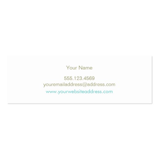 Chic Boutique Simple Turquoise Blue Linen Look Business Card Template (back side)