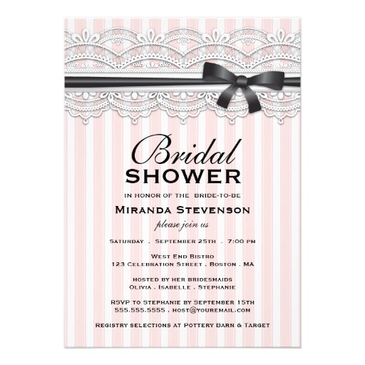 Chic Bridal Shower  Lovely Lace Invitation