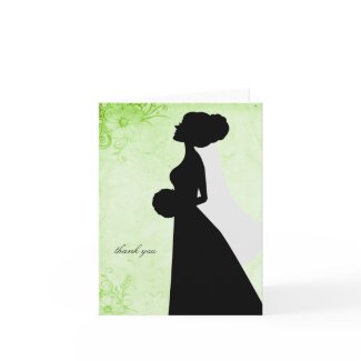 Chic Bridal Silhouette Thank You Notes card