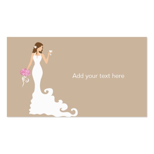 Chic Brown Modern Bride Gift Tag Card Business Card (front side)