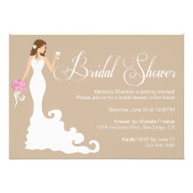 Chic Brown Modern Bride Posh Bridal Shower Invite