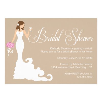Chic Brown Modern Bride Posh Bridal Shower Invite