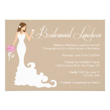 Chic Brown Modern Bride Posh Bridesmaid Luncheon Announcement