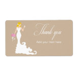 Chic Brown Modern Bride Thank You Label