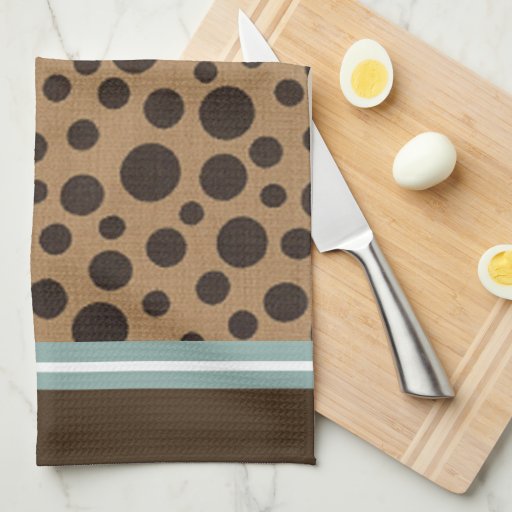Chic Brown Polka Dot Hand Towel Zazzle