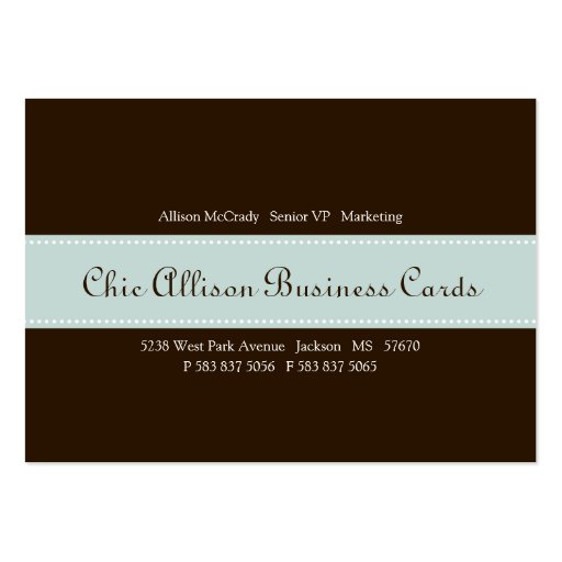 Chic Bryn Chubby Business Cards (back side)