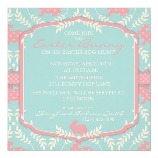 Chic Bunny Invitation Square