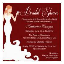 Chic Burgundy Wine Bridal Shower Invitation