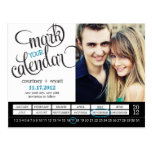 Chic Calendar Photo Save The Date Postcard postcards