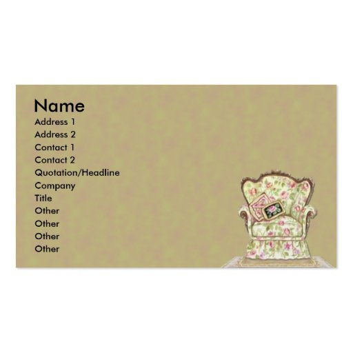 Chic Chair Business Card (front side)