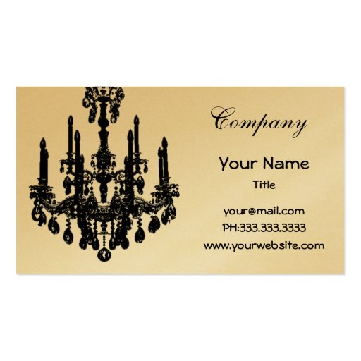 Chic chandelier Business Cards (front side)