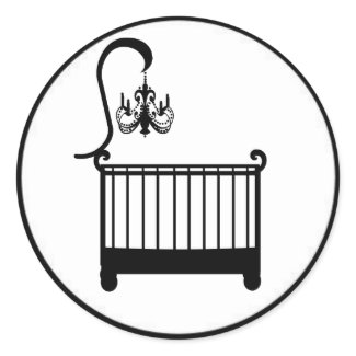 Chic Chandelier Crib Baby Shower Envelope Seal sticker