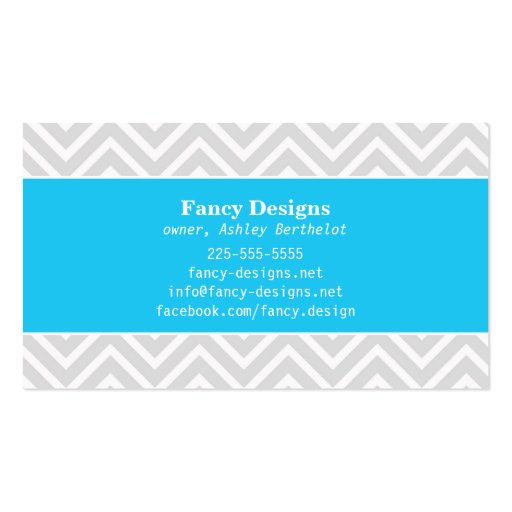 Chic Chevron Business Card Template (back side)