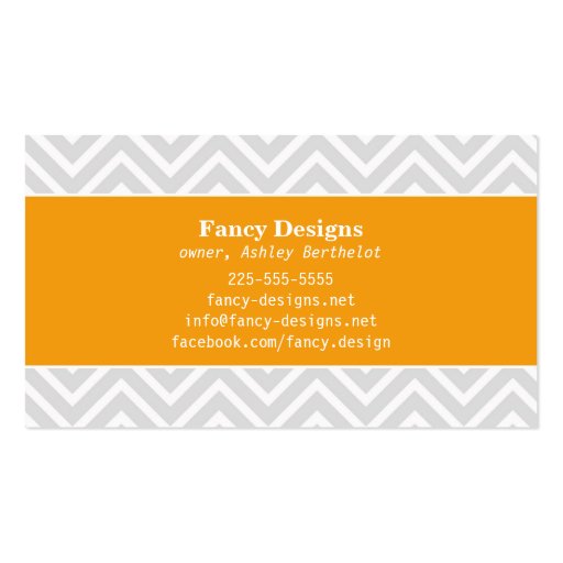 Chic Chevron Business Card Templates (back side)