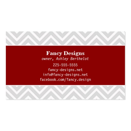 Chic Chevron Business Cards (back side)