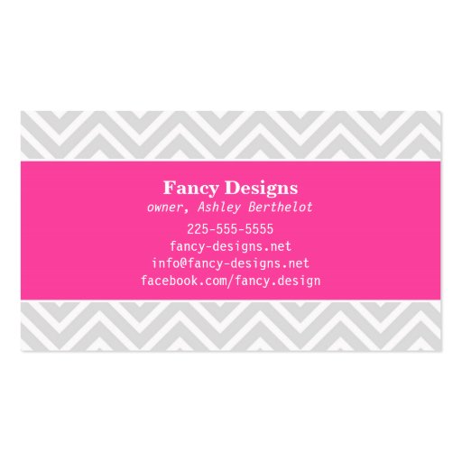 Chic Chevron Business Cards (back side)