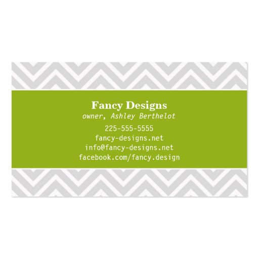 Chic Chevron Business Cards (back side)