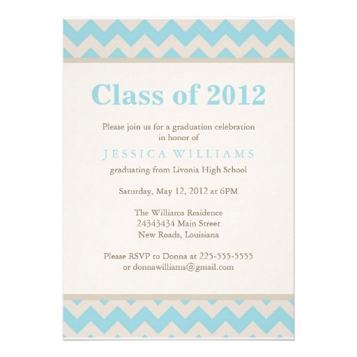 Chic Chevron Graduation Personalized Announcements