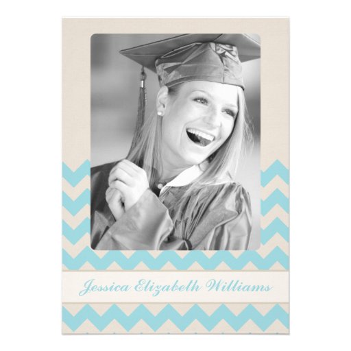 Chic Chevron Graduation Personalized Announcements