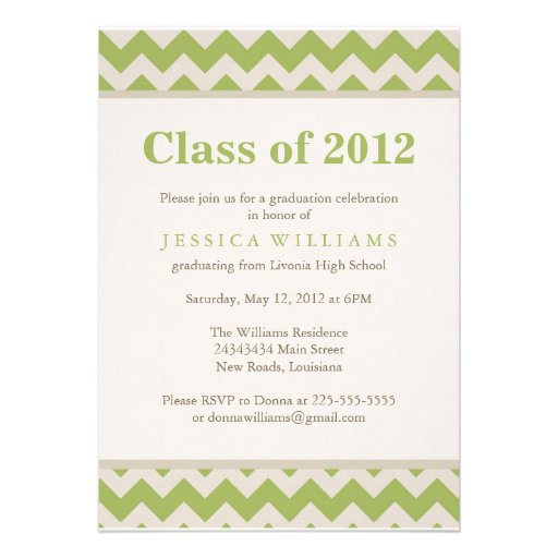 Chic Chevron Graduation Personalized Invitations