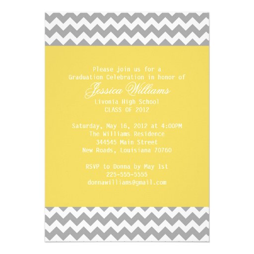 Chic Chevron Graduation Personalized Invites