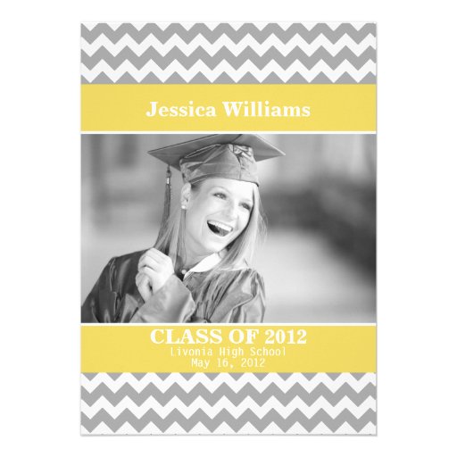 Chic Chevron Graduation Personalized Invites