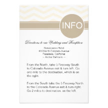 Chic Chevron Info Wedding Directions | blush Personalized Invitation