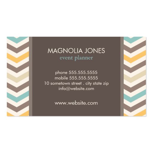 Chic Chevron Modern Professional Business Card (back side)