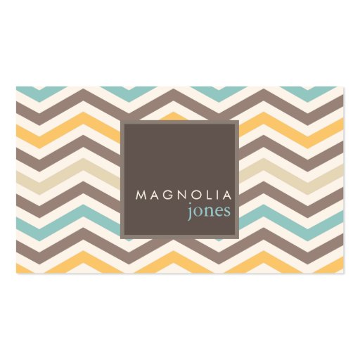 Chic Chevron Modern Professional Business Card (front side)