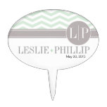 Chic Chevron Monogram | mint Cake Picks