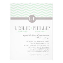 Chic Chevron Monogram | mint Wedding Announcements