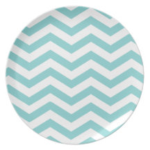 Chic Chevron Monogram | teal Party Party Plates