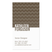Chic chevron pattern ash gray two tone stylish business cards