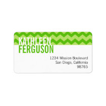 Chic chevron pattern green custom return address labels