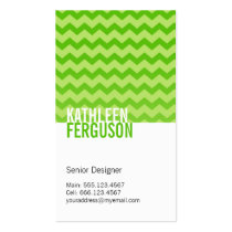 Chic chevron pattern mint green two tone stylish business cards