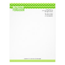 Chic chevron pattern mint green two tone stylish letterhead