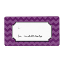 Chic chevron pattern purple to from custom gift labels