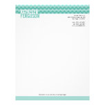 Chic chevron pattern teal blue two tone stylish customized letterhead