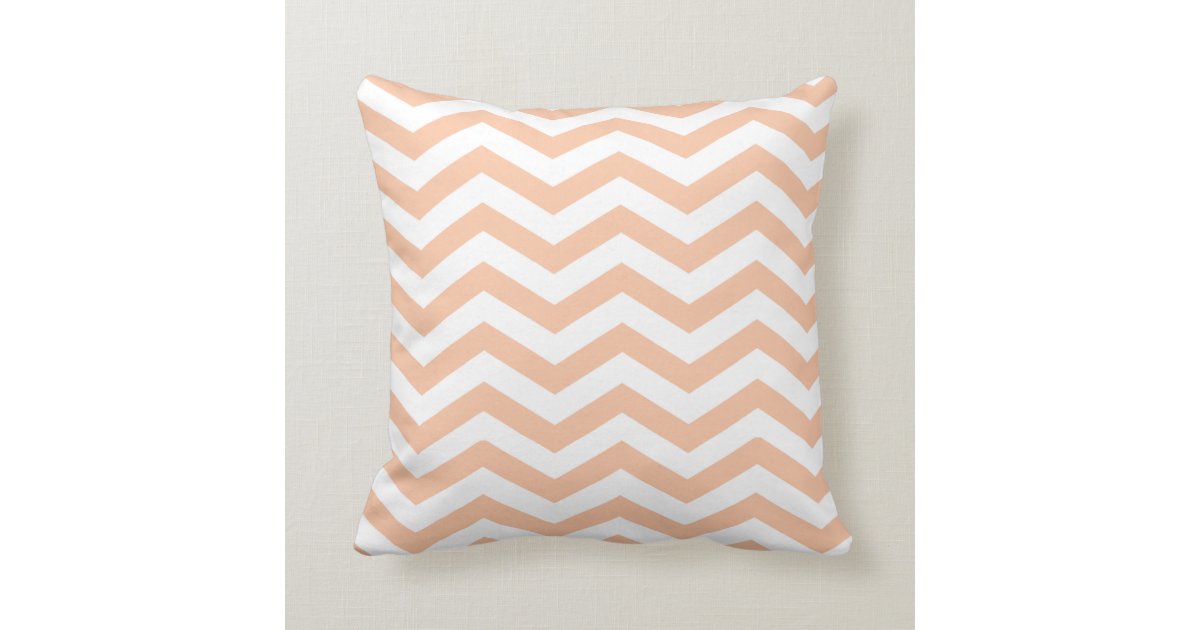 Chic Chevron peach Throw Pillow Zazzle