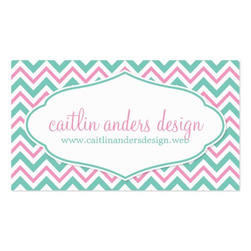 Chic Chevron Stripes Business Card (front side)