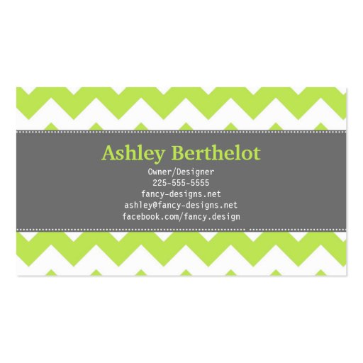 Chic Chevron Stripes Business Card (back side)