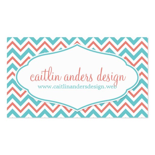 Chic Chevron Stripes Business Card (front side)